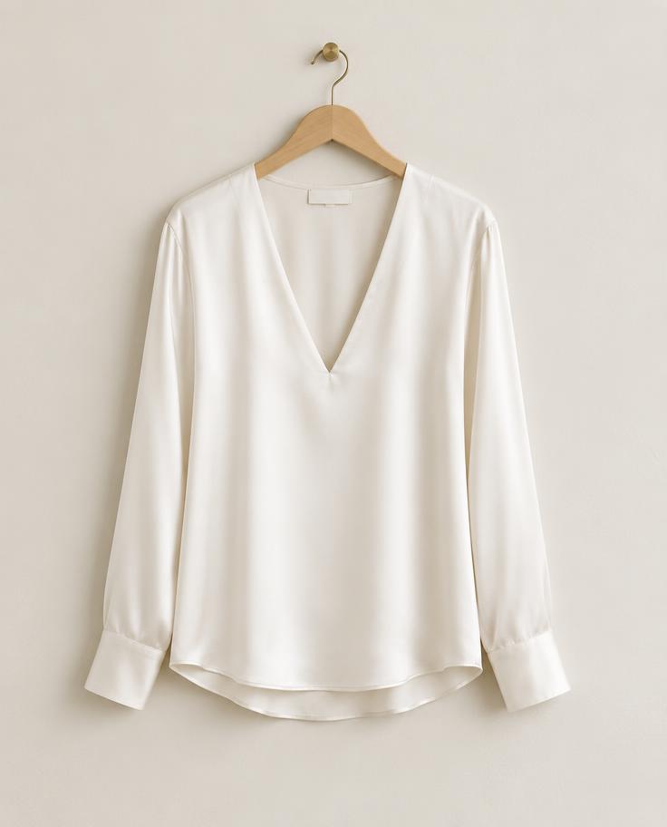 Blusa Cetim Off-White