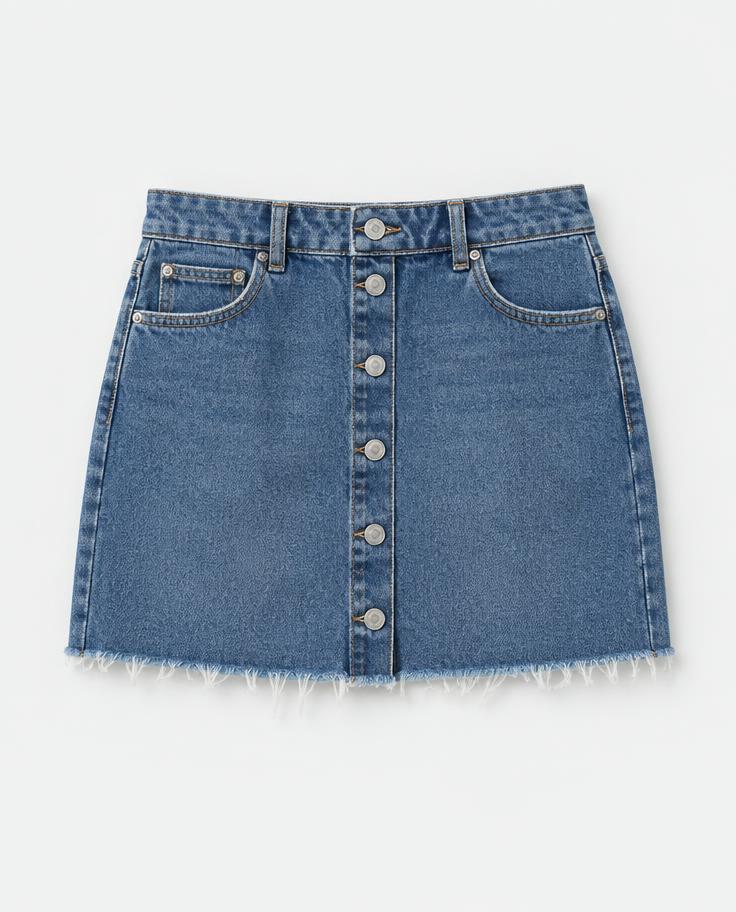 Saia Jeans Botões